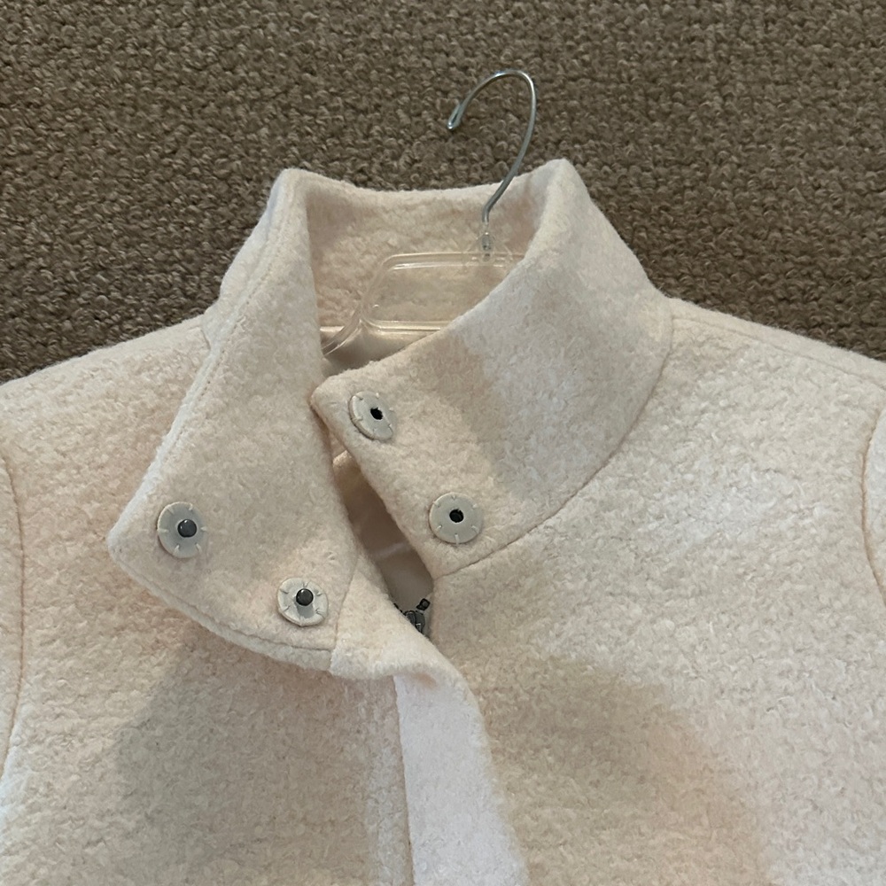 LOFT Cream Women's Boucle Car Coat - Picture 2 of 8